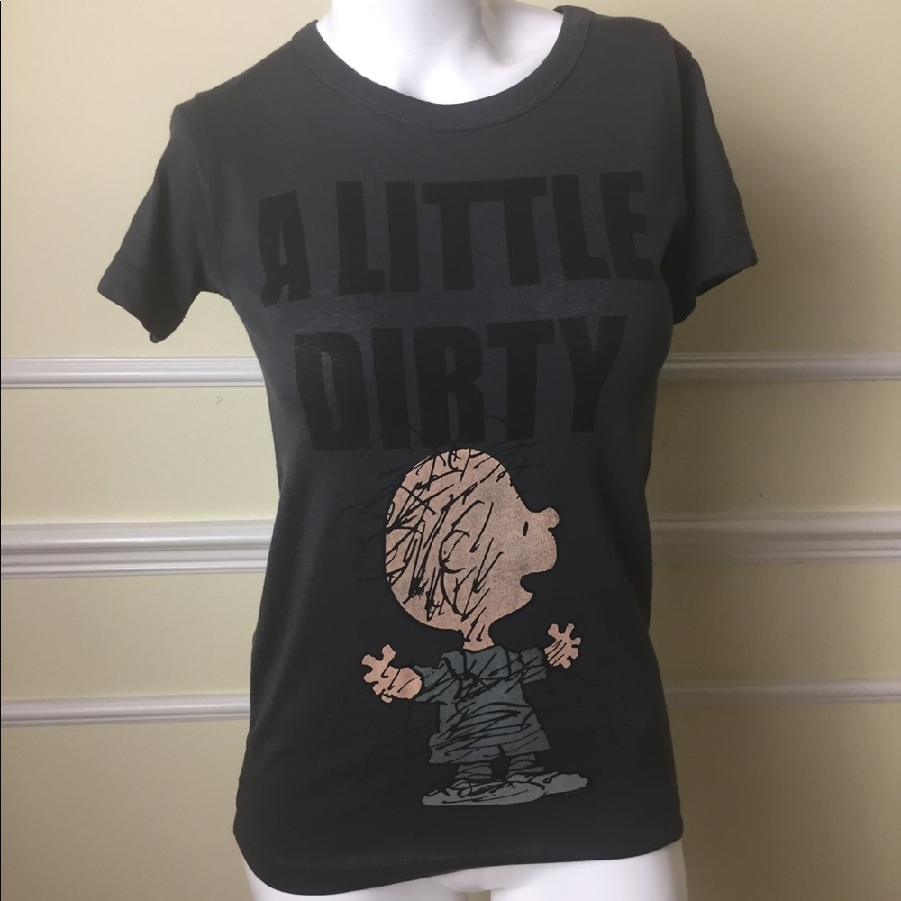 Peanuts Pig Pen Dirty Fitted Tee Small